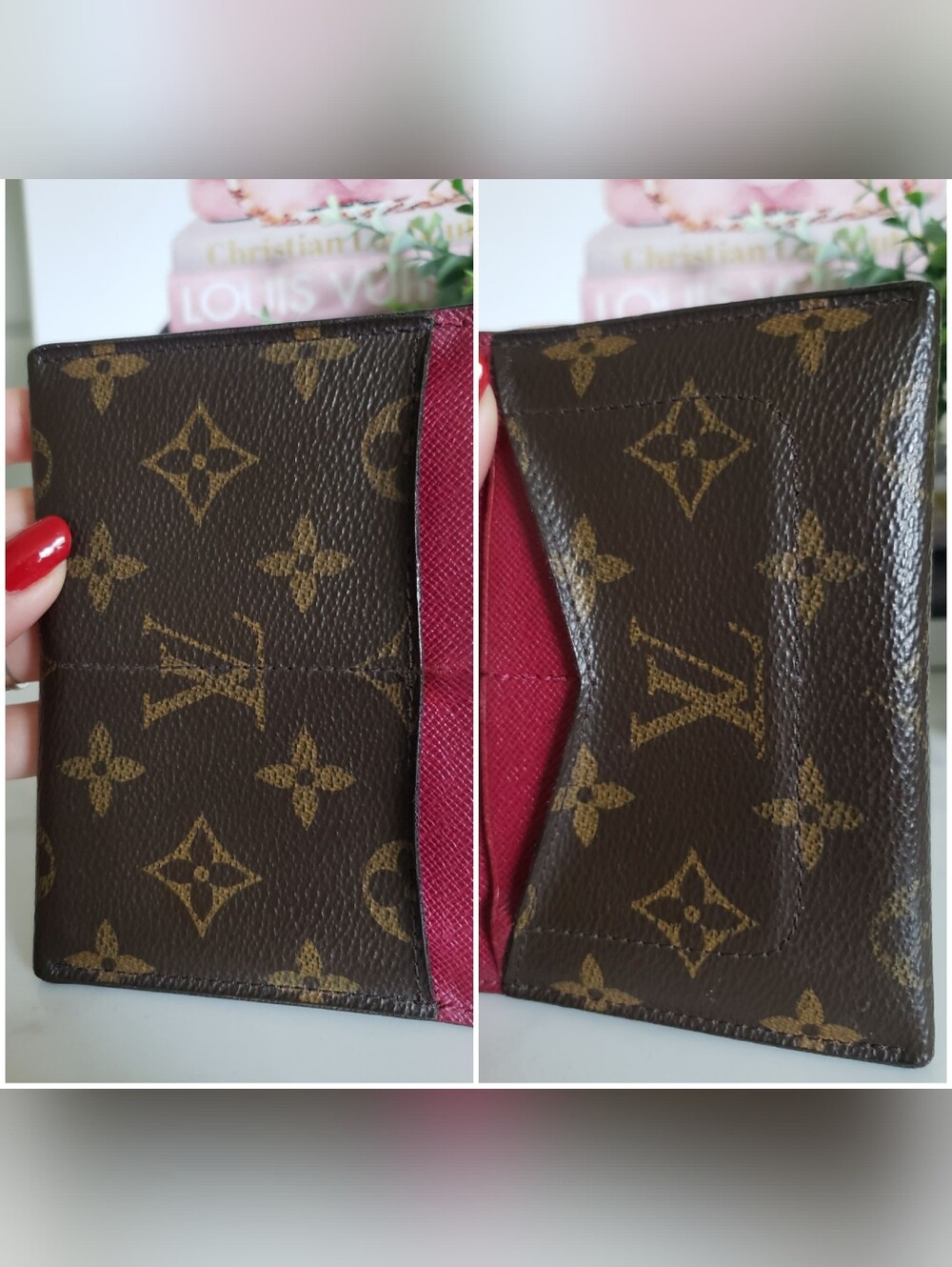 Authentic Pre-owned Louis Vuitton Monogram Canvas Zipped Card Holder Fuchsia - Picture 5 of 15